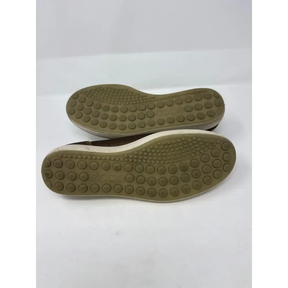 ECCO Leather Sneaker Size 9 Dark Gold Sparkle  (A4)